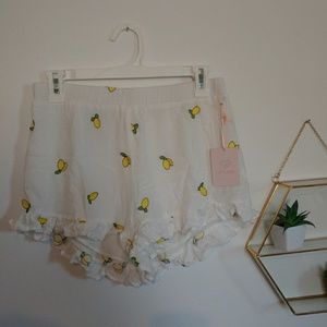 Lottie moss lemon embroidered ruffle shorts